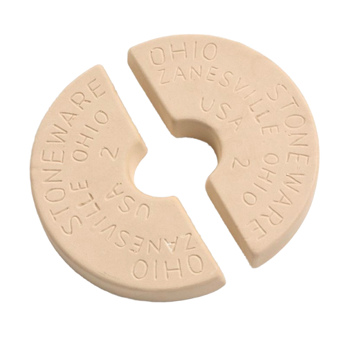 Handcrafted ceramic weight stones designed to fit numbered stoneware crocks, made in the USA, ideal for keeping food submerged during fermentation in Kitchen & Food and Food Preservation collections.