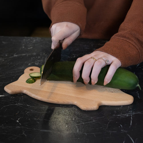 German-Made Beechwood Pig Cutting Board – 12" x 6"