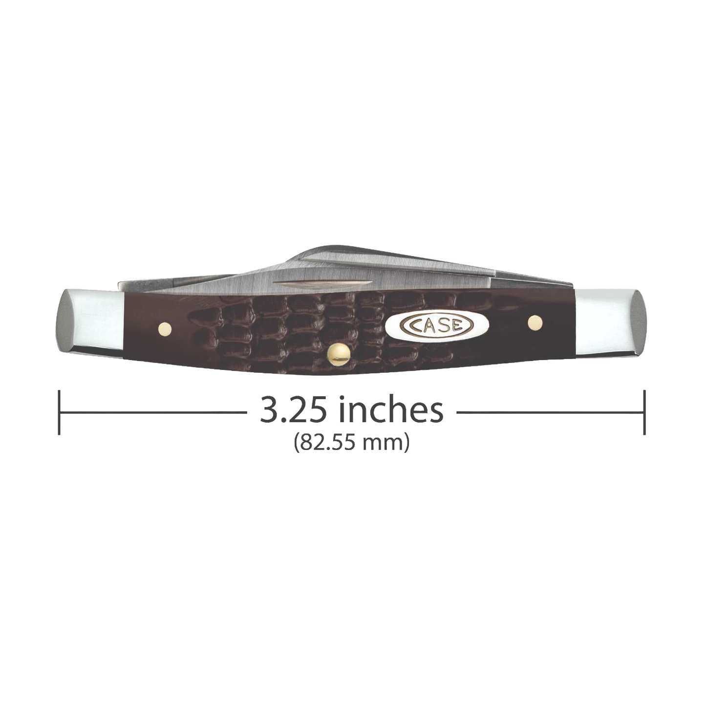 Traditional handcrafted Stockman knife with brown synthetic handle and sloped bolster, made in USA, featured in Farm, Garden & Tool, Knives & Axes, and Pocket Knives collections.