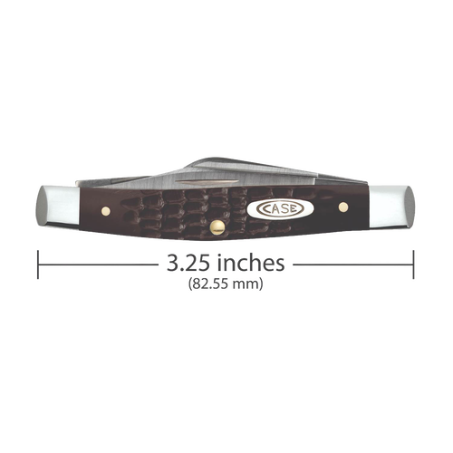 Traditional handcrafted Stockman knife with brown synthetic handle and sloped bolster, made in USA, featured in Farm, Garden & Tool, Knives & Axes, and Pocket Knives collections.