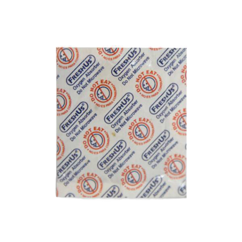 Small breathable packet labeled Fresh Us containing oxygen absorbers to extend shelf life of stored dry foods, featured in Farm, Garden & Tool, Kitchen & Food, and Emergency Supplies collections.