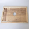 Handcrafted wooden hive inner cover with a 2-3/4" center hole for ventilation, made in USA by Amish artisans, ideal for beekeeping and 8-frame hive components collections.