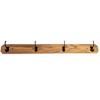Handmade oak wallboard with four metal hooks in a smooth finish, crafted by Amish artisans in the USA, featured in Home & Decor, Household Helpers, and Best Sellers collections.