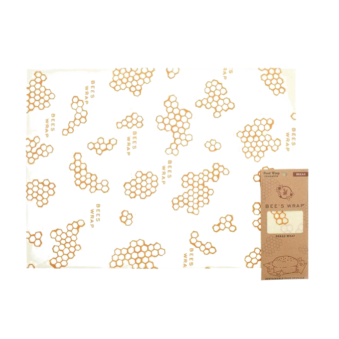 Handcrafted muslin cloth bread wrap infused with beeswax, featuring a honeycomb design, reusable and made in USA, ideal for Kitchen & Food, Storage and Serving, Bread Making Supplies, and Best Sellers collections.