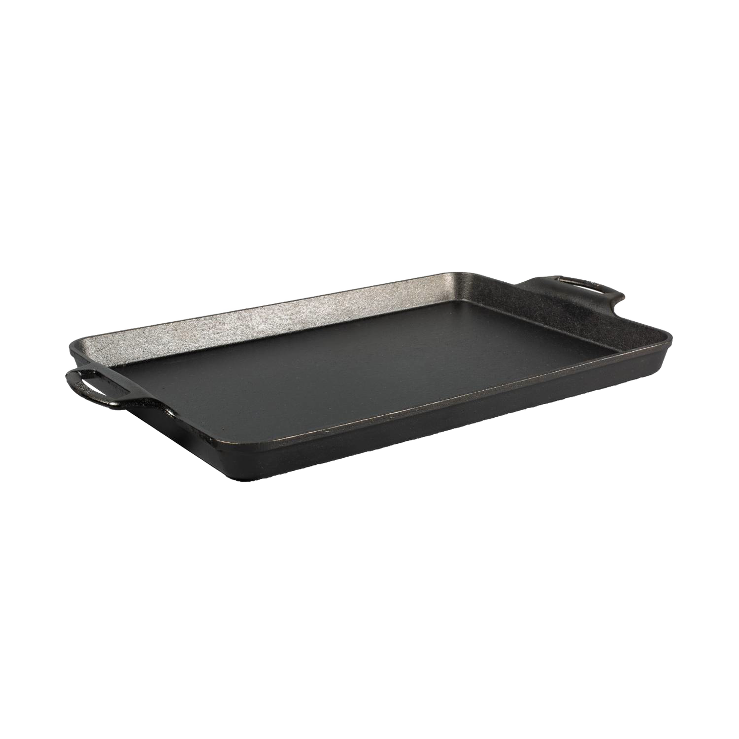 Heavy-duty cast iron baking pan with two handles, featuring a pre-seasoned surface for even cooking, part of Kitchen & Food, Cookware, Cast Iron, Baking Supplies, USA Made, Best Sellers, and Promo Eligible collections.