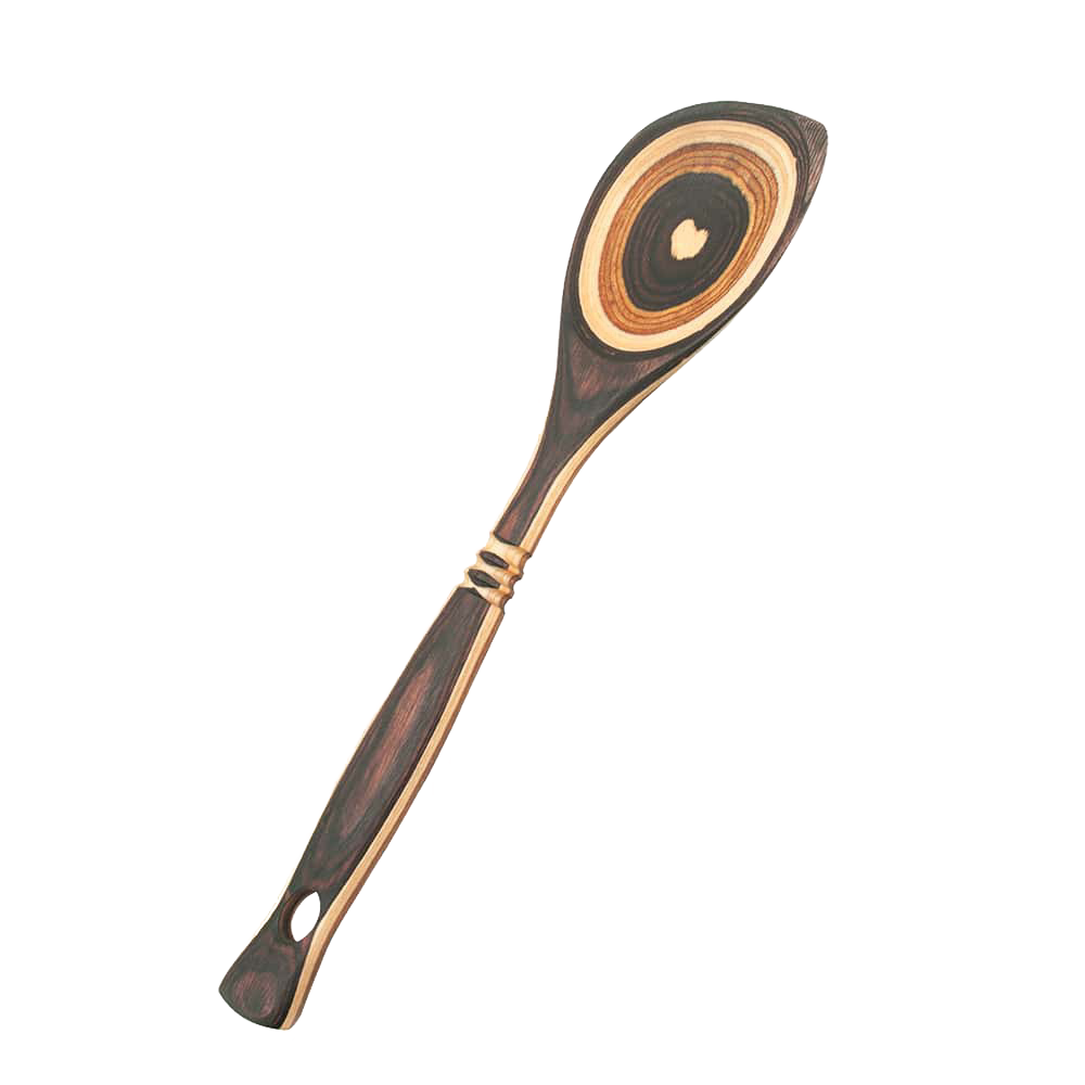 Handcrafted pakkawood corner spoon featuring bold concentric color patterns, sturdy craftsmanship, and heat-resistant design, perfect for Kitchen & Food, Kitchen Gadgets, Cooking and Baking Helpers, Storage and Serving, Best Sellers, and Promo Eligible collections.