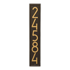 Handcrafted vertical address plaque in aged bronze with bold contemporary numbers, made in USA, ideal for adding curb appeal in Home & Decor and Mailboxes and Address Signs collections.