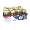 Set of twelve handcrafted American-made regular-mouth canning jars with metal lids and bands, packaged in a protective tray, ideal for food preservation in Kitchen & Food collections.