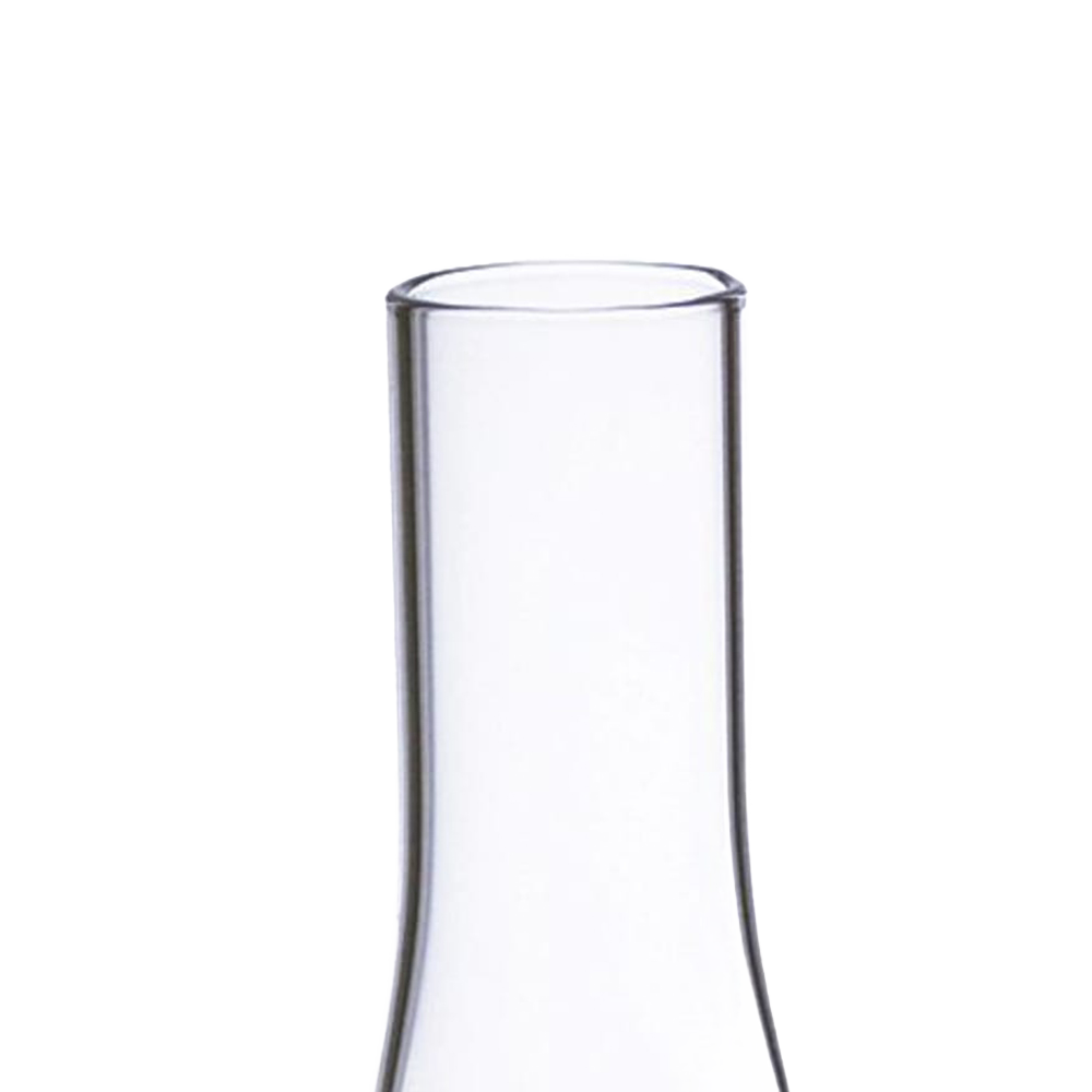 Handcrafted clear glass lamp chimney with a 1-1/2 inch base and subtle bulge, designed for lamps and lighting in Parts and Accessories, Chimneys and Globes, Best Sellers, and Promo Eligible collections.