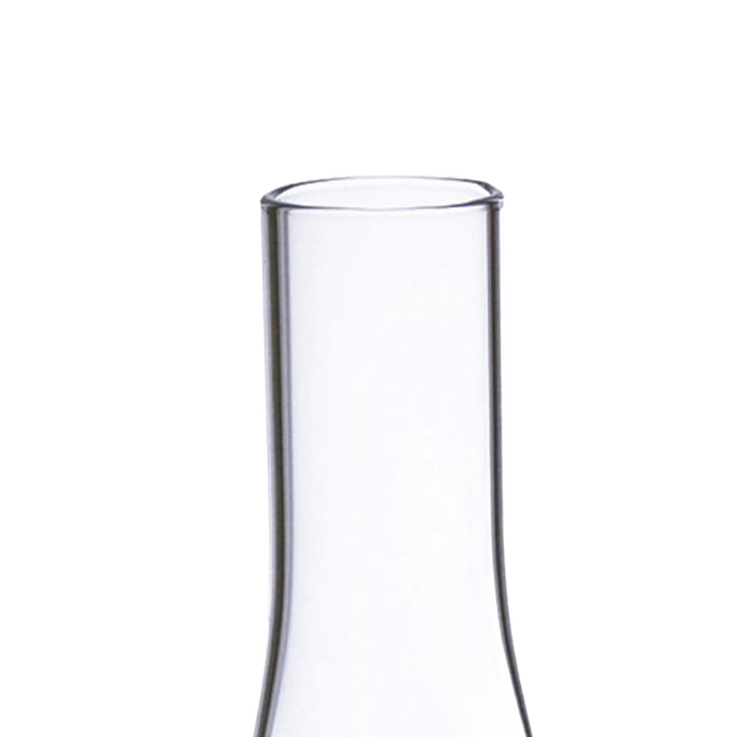 Handcrafted clear glass lamp chimney with a 1-1/2 inch base and subtle bulge, designed for lamps and lighting in Parts and Accessories, Chimneys and Globes, Best Sellers, and Promo Eligible collections.