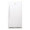 White upright freezer with minimalist vertical handle, temperature control panel, and handcrafted Amish made design, featured in USA Made and Appliances collections.