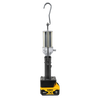 Compact portable LED lantern with hanging hook, powered by a yellow 20V battery compatible with Milwaukee and DeWalt, ideal for camping, emergency supplies, and outdoor use in Lamps & Lighting collections.
