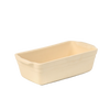 Rectangular natural stoneware loaf pan in a light beige color, showcasing a durable, handcrafted design made in the USA, ideal for Kitchen & Food and Bread Making Supplies collections.