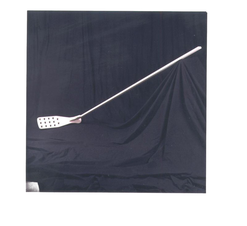 Handcrafted apple butter stirrer with a long smooth maple handle and perforated poplar paddle, made in USA, ideal for Farm, Garden & Tool and Kitchen & Food collections.