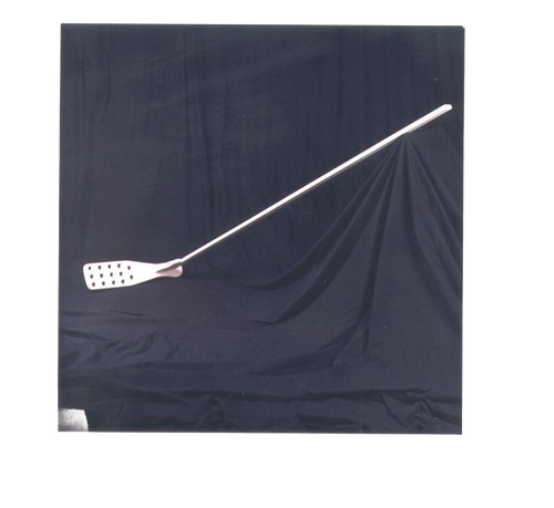 Handcrafted apple butter stirrer with a long smooth maple handle and perforated poplar paddle, made in USA, ideal for Farm, Garden & Tool and Kitchen & Food collections.
