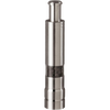 Sleek stainless steel pepper grinder with one-handed pump mechanism and visible peppercorn chamber, designed for easy seasoning in Kitchen & Food and Pantry collections.
