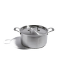 Handcrafted fully clad stainless steel 8-quart stock pot with lid, featuring sturdy handles, designed for durable use in Kitchen & Food, Cookware, and Pots and Pans collections.