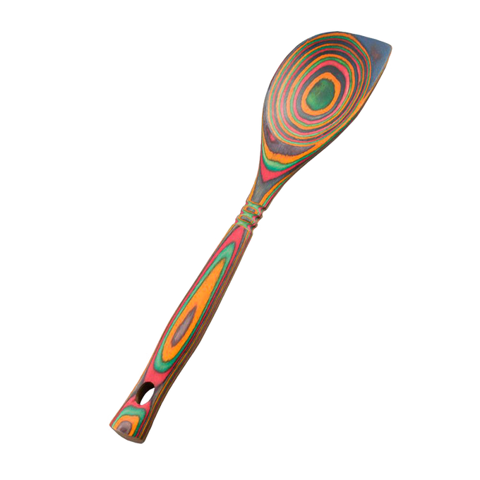 Handcrafted pakkawood corner spoon 12" featuring colorful, stain and heat-resistant layered patterns with a sturdy, ergonomic design, part of Kitchen & Food, Kitchen Gadgets, Cooking and Baking Helpers, Storage and Serving, Best Sellers, Promo Eligible collections.
