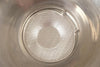 Top-down view inside large stainless steel milk strainer showing fine mesh screen and locking handle, handcrafted for Farm, Garden & Tool, Animal Care, Best Sellers, and Promo Eligible collections.