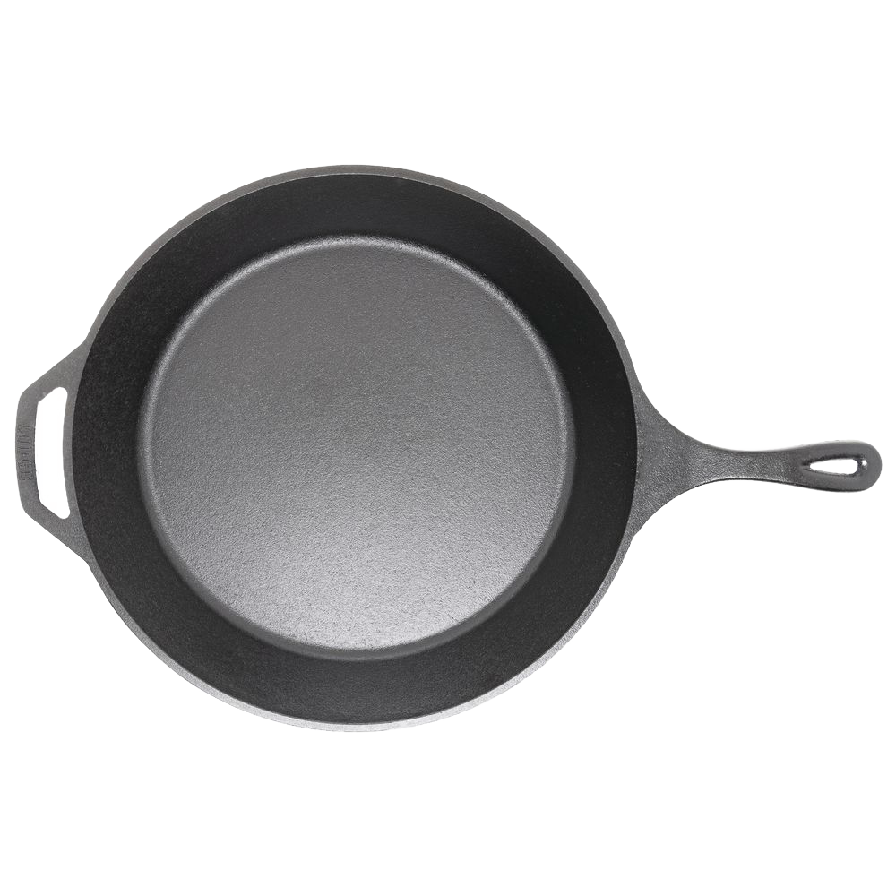 Handcrafted Lodge Classic Cast Iron Skillet with a pre-seasoned surface, featuring an ergonomic handle and helper grip for unmatched heat retention in Kitchen & Food, Cookware, Cast Iron, Best Sellers, Promo Eligible collections.