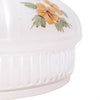 Hand-painted glass oil lamp shade with delicate buttercup floral design and ribbed lower edge, crafted for use with Aladdin shade rings in Lamps & Lighting and Lamp Shades collections.