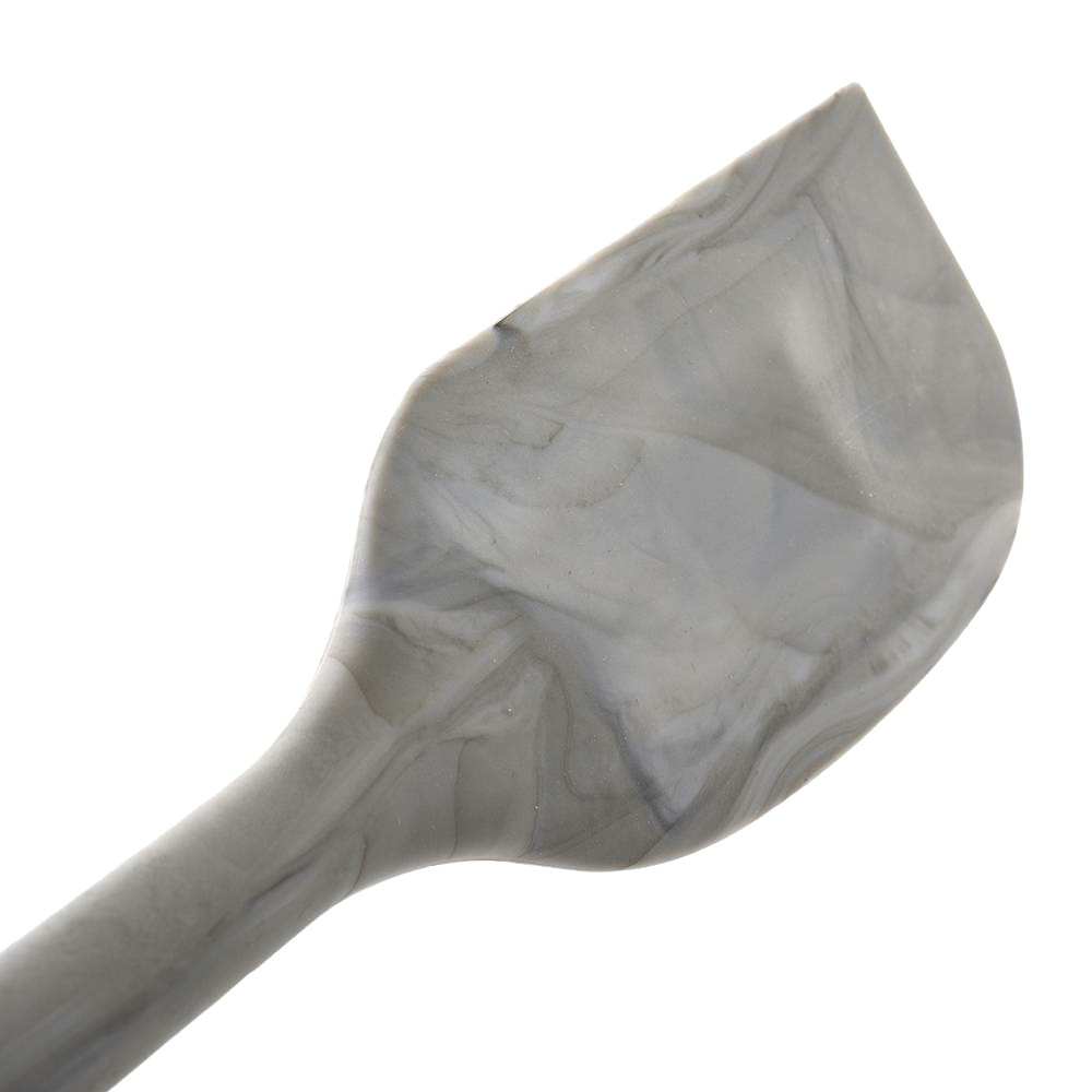 Close-up of a durable silicone spatula featuring an elegant marble pattern, heat resistant up to 425°F, perfect for Kitchen & Food, Baking Supplies, and Cooking and Baking Helpers collections.
