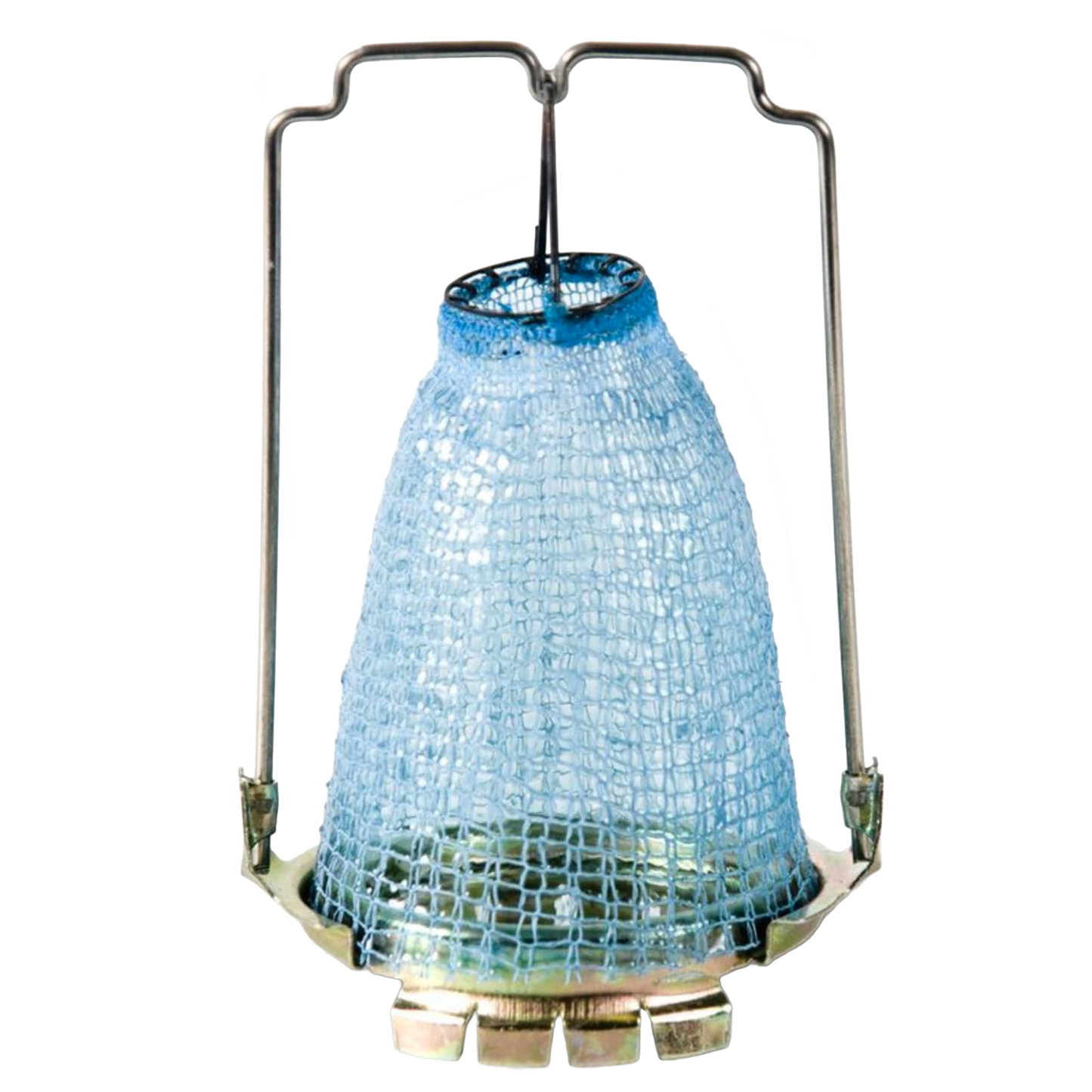 Unique handcrafted replacement mantle with blue mesh netting and metal frame, designed for durable nightly use in lamp parts and accessories collections.
