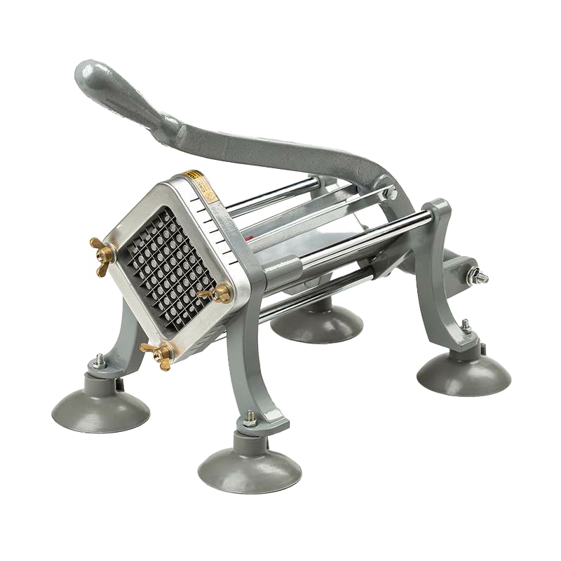 Heavy-duty metal french fry cutter with four suction feet for stability, designed for efficient food prep in Kitchen & Food, Choppers and Cutters, and Best Sellers collections.