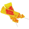 Two classic yellow-wrapped milk caramel lollipops with red lettering and white sticks, a nostalgic treat in the Snacks and Sweets, Candy, USA Made, and Best Sellers collections.