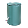 Collapsible green rain barrel with spigot and overflow valve, designed for water collection in garden and lawncare, featured in Farm, Garden & Tool and Best Sellers collections.
