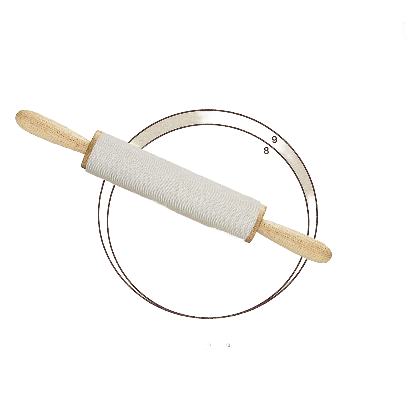 Fabric pastry frame with wooden slats on each end and long metal loops that keep it stable on countertops, handcrafted for Kitchen & Food, Cookware, Baking Supplies, and Best Sellers collections.