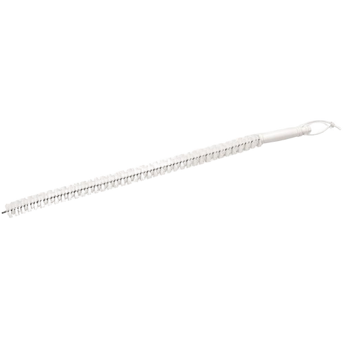 Flexible white bristle brush with spirally wound design for cleaning upper dryer lint traps, handcrafted and made in USA, featured in Home & Decor and Household Cleaning collections.