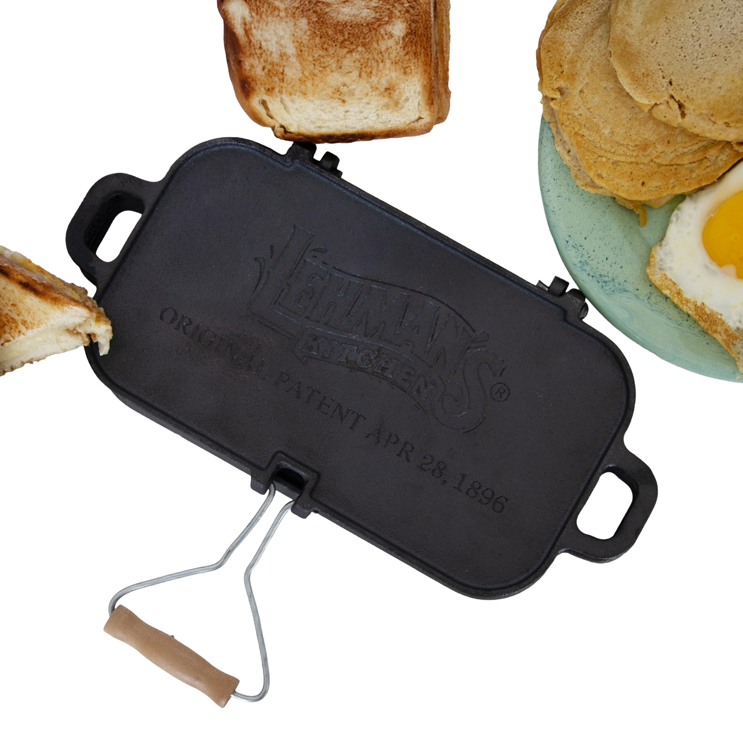 Lehman's Kitchen Compact Cast Iron Flip Griddle & Sandwich Press