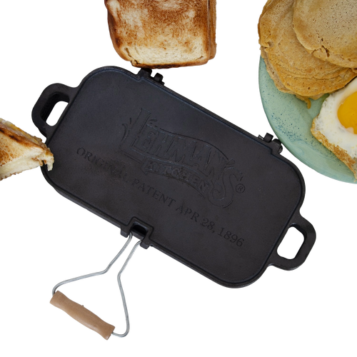 Lehman's Kitchen Compact Cast Iron Flip Griddle & Sandwich Press