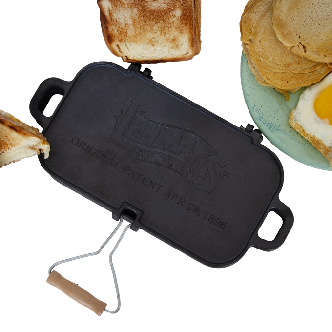 Lehman's Kitchen Compact Cast Iron Flip Griddle & Sandwich Press
