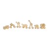 Handcrafted wooden animal train featuring smooth unfinished poplar animals on wheels, designed for indoor play, made in USA by Amish woodworkers, part of children’s toys and wooden toys collections.