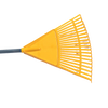 Child-sized yellow plastic leaf rake with sturdy handle, designed for outdoor play and gardening, suitable for ages 6 and up, featured in Toys, Books & Games and Children's Toys collections.