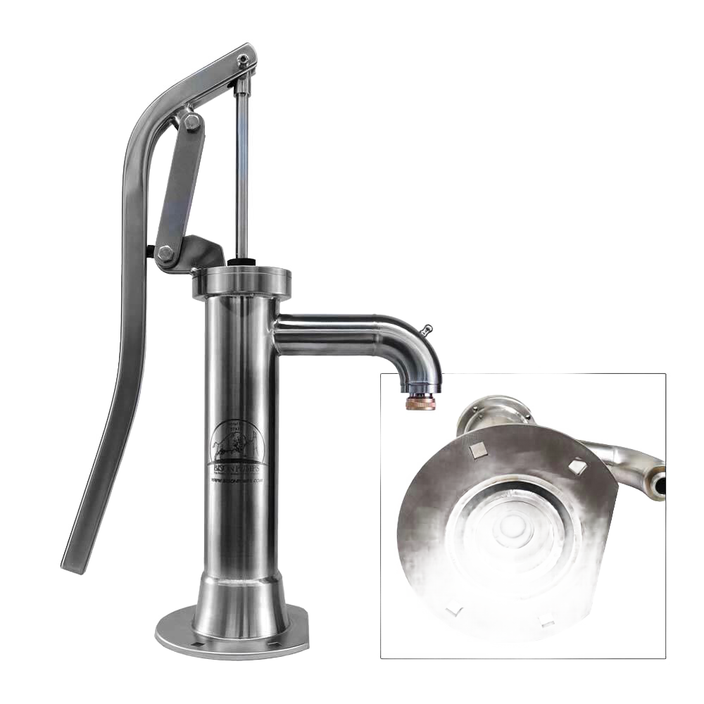 Handcrafted stainless steel shallow well pump with a rust-proof 304 stainless pipe, designed for cabins and cottages, featured in Appliances, USA Made, and Water Pumps collections.