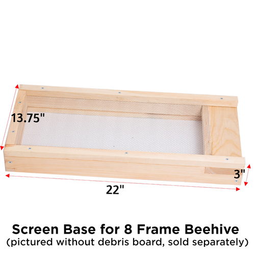Handcrafted Amish made wooden screen base with metal mesh, designed for 8-frame beehives to protect against varroa mites, featured in Farm, Garden & Tool and Beekeeping Supplies collections.