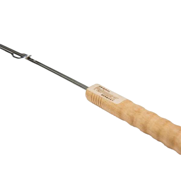 Handcrafted campfire skewer with an adjustable stainless steel shaft and smooth wooden handle, designed for safe roasting over open flames, perfect for Farm, Garden & Tool, Camping, and Best Sellers collections.