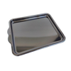 Durable enameled steel baking tray with raised edges and side handles, designed for use with select Rosa cookstoves, featured in Stoves and Hearth Accessories collections.