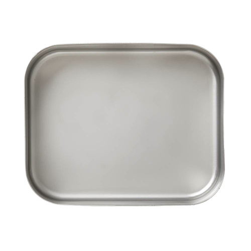 Rectangular stainless steel snack container with a smooth, matte finish and easy-to-open lid, ideal for durable, reusable food storage in Kitchen & Food and Storage and Serving collections.