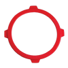 Flexible red silicone shield designed to protect pie crust edges during baking, adjustable to fit various sizes, featured in Kitchen & Food, Baking Supplies, and Cookware collections.