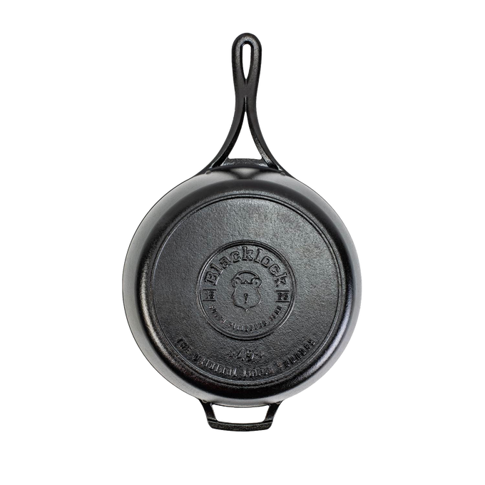 Handcrafted cast iron deep skillet with lid, triple seasoned for a durable nonstick finish, made in USA, featured in Kitchen & Food, Cookware, Cast Iron, Best Sellers, and Promo Eligible collections.