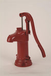 Red painted enclosed top cistern pump made of all iron with polished inner walls for strong suction, ideal for shallow well water pumping in USA Made and Appliances collections.