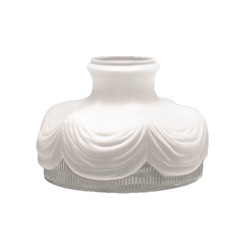 Satin crystal kerosene lantern shade with a frosted finish and decorative draped design, crafted for lamps and emergency lighting, featured in best sellers and lamp shades collections.