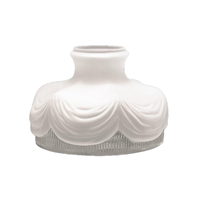 Satin crystal kerosene lantern shade with a frosted finish and decorative draped design, crafted for lamps and emergency lighting, featured in best sellers and lamp shades collections.
