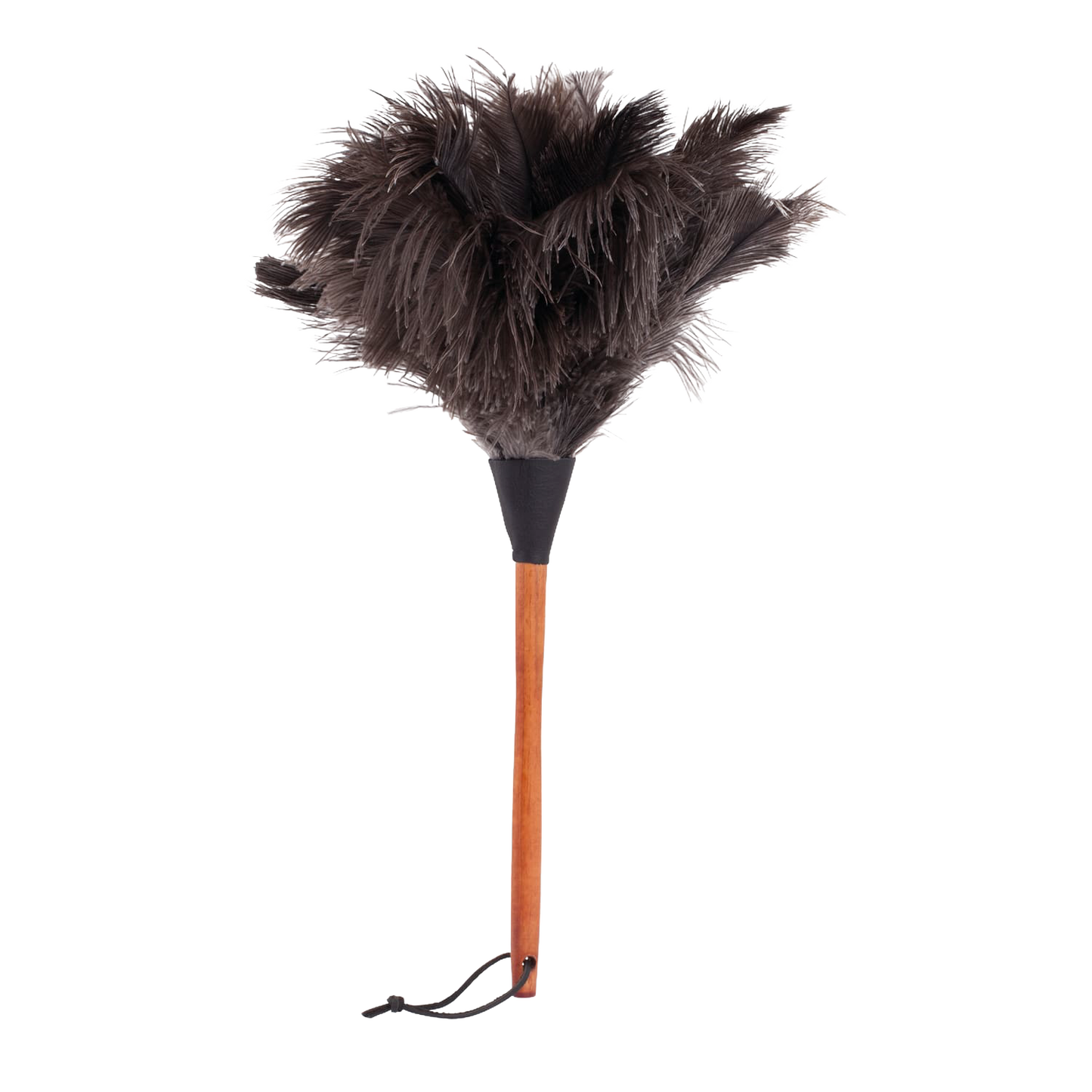 Handcrafted ostrich feather duster with wooden handle, featuring soft natural feathers for gentle dusting, lightweight and easy to handle, perfect for Home & Decor and Household Cleaning collections.
