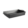 Handcrafted cast iron casserole pan measuring 9x13 inches with dual handles and naturally seasoned surface, made in USA, ideal for Kitchen & Food, Cast Iron, Cookware, and Best Sellers collections.