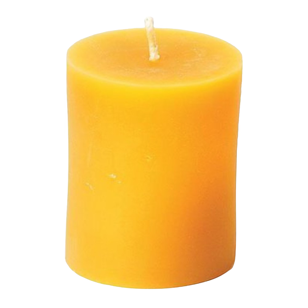 Handcrafted natural beeswax pillar candle in warm honey tone, smokeless and dripless with long burn time, made in USA, ideal for Lamps & Lighting and Candles collections.